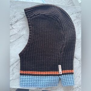 EUC MARNI UNIQLO COLLAB Brown, Orange Blue Knit Balaclava one size never worn